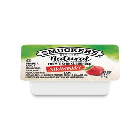 Smuckers Smucker's, SMUCKERS 1/2 OUNCE NATURAL JAM, 0.5 OZ CONTAINER, STRAWBERRY, 200PK 8201
